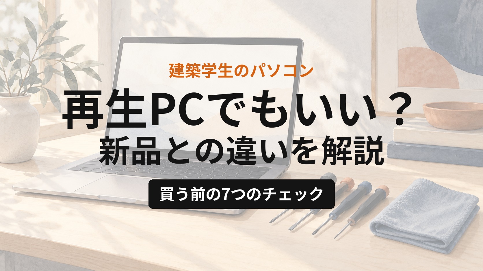 建築学生のパソコンは再生PCでもいい？新品との違いと、買う前の7つのチェック